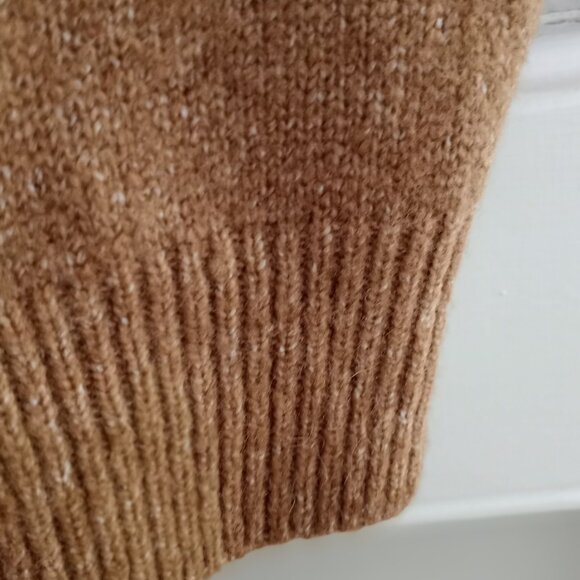 'CATO' Mock Turtleneck LS Sweater Size XL Tan with horizontal Pink stripe NWOT - Picture 9 of 11
